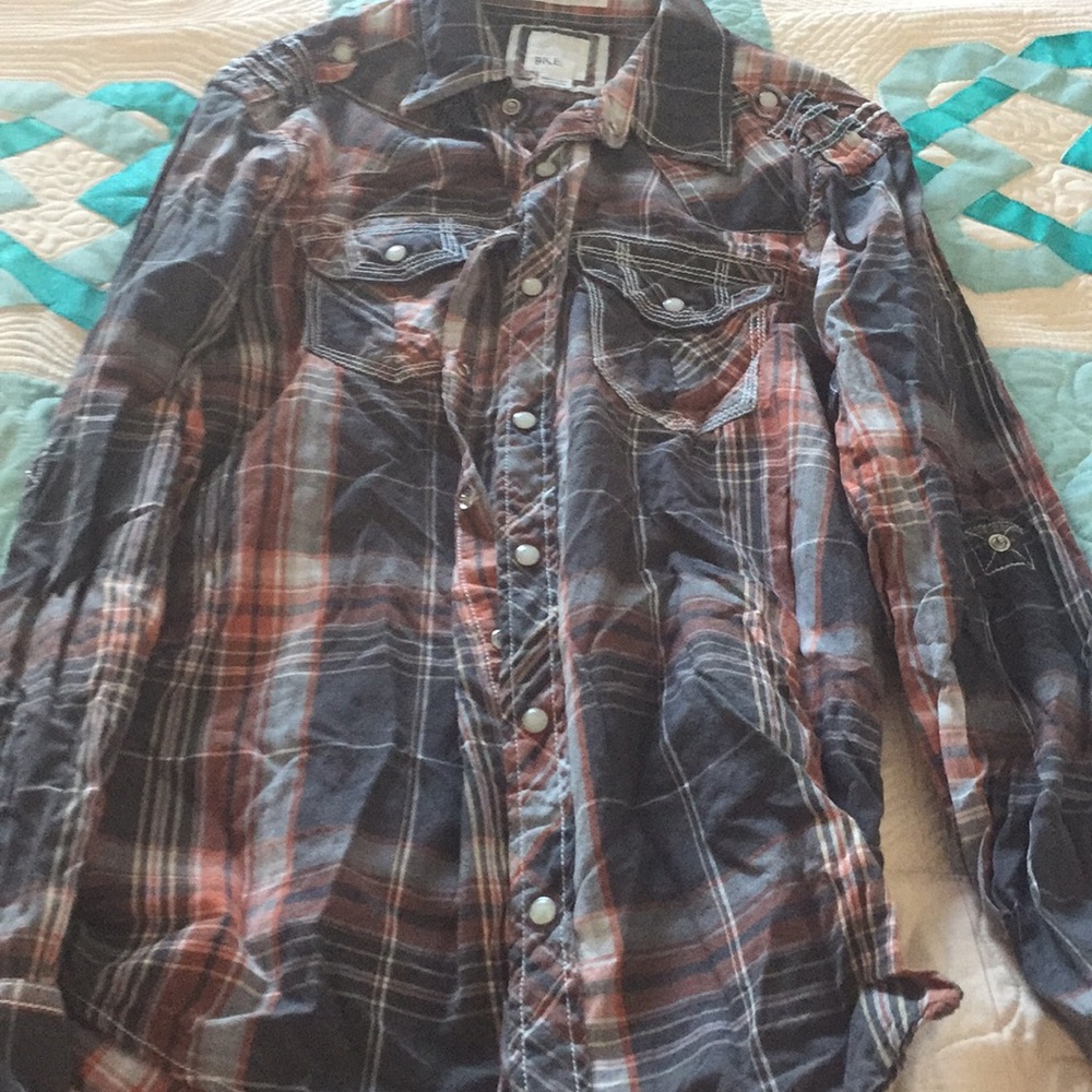 Bke men’s medium slim fit pearl snap